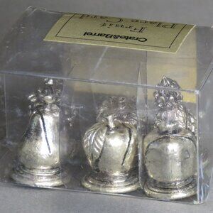 Crate & Barrel Set Of 6 Pewter Fruit Table Place Card Holders 550-922